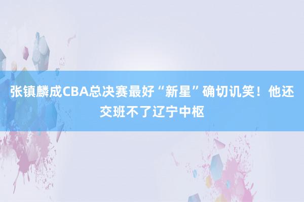 张镇麟成CBA总决赛最好“新星”确切讥笑！他还交班不了辽宁中枢