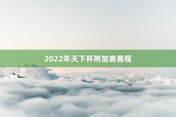 2022年天下杯附加赛赛程